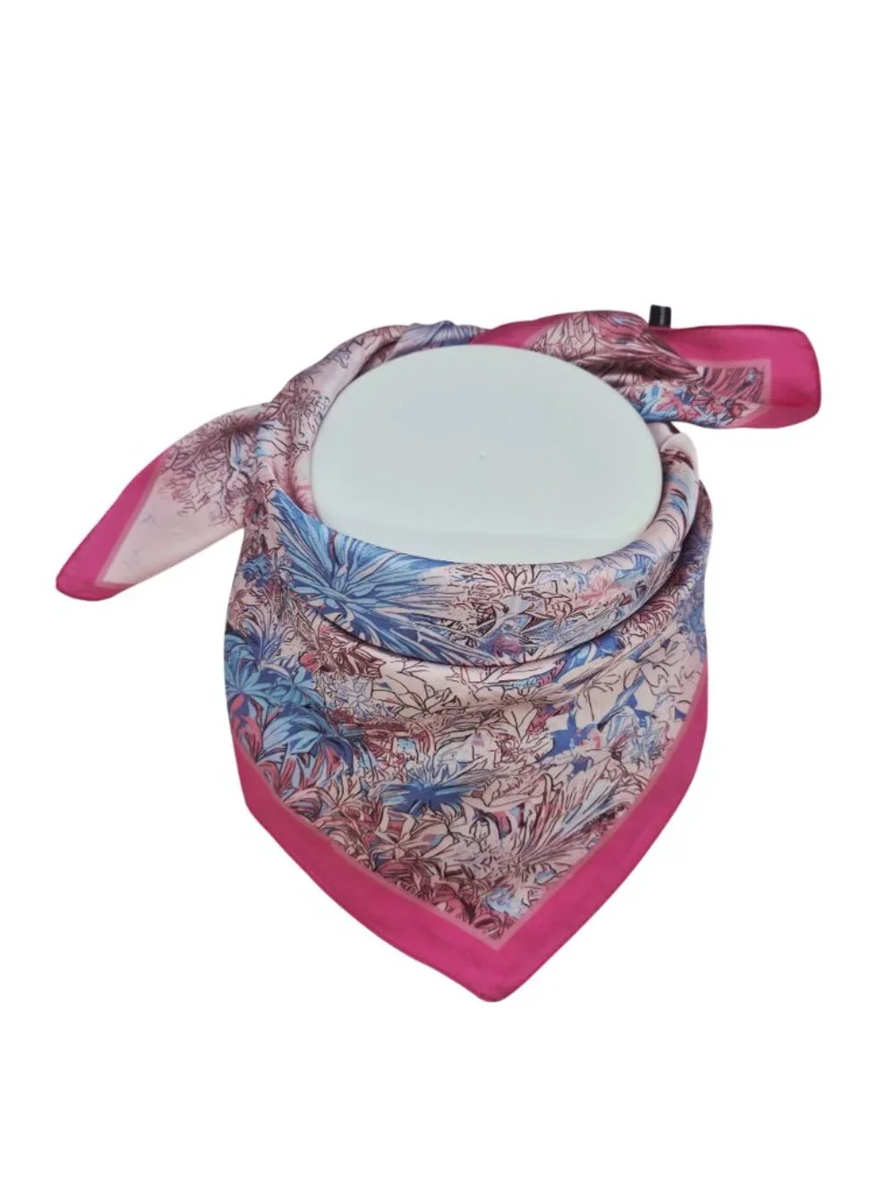 ✨Luxury Floral Silky Appearance Square Scarf Pink Blue Elegant Style Hijab New